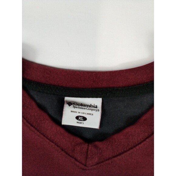 Men's Columbia Long Sleeve Burgundy Shirt Size XL Spot On Front - Picture 8 of 9